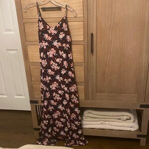 Loft Petite Floral Maxi Dress - Black and Pink